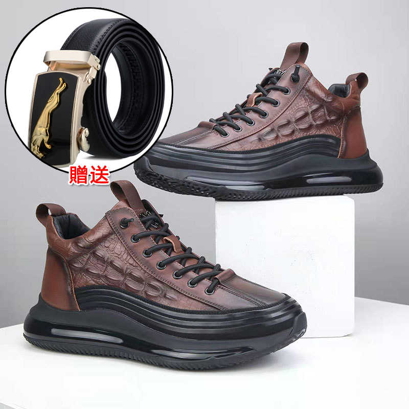 【贈送皮帶】時尚最新款真皮男鞋 免運費 貨到付款