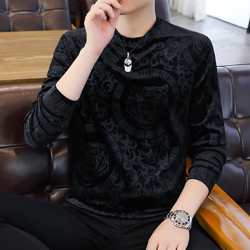 2023新款歐洲站高檔男士金絲絨虎頭長袖!立體版型!柔軟親膚 !舒適保暖!不縮水 !不褪色! 2023新款歐洲站高檔男士金絲絨虎頭長袖!立體版型!柔軟親膚 !舒適保暖!不縮水 !不褪色!