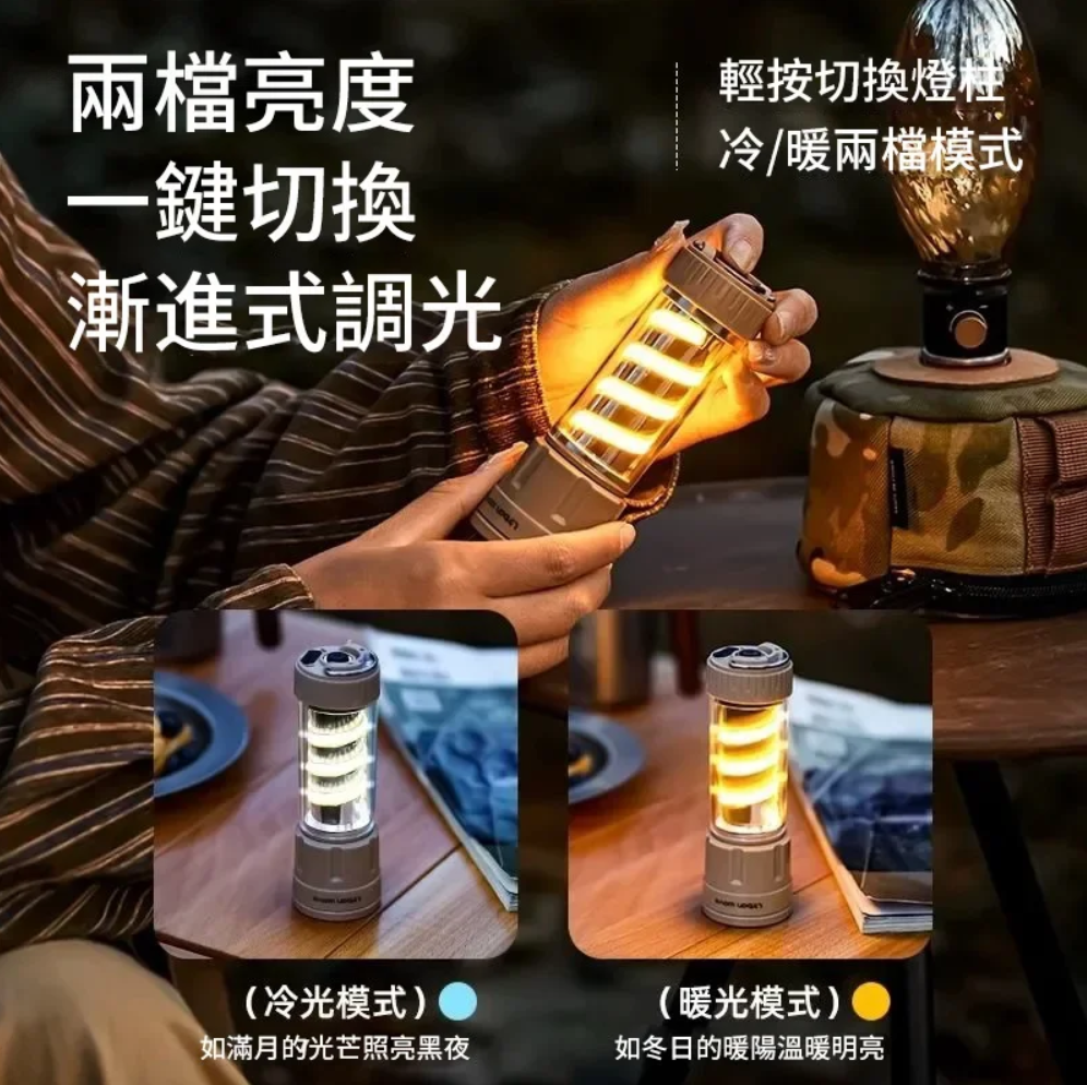新品上市】,72小時超長續航 ,IPX4級防水，晴雨共用，不挑環境 ,照明、氛圍、警示、手電筒四合一露营灯，緊急情況還可以儅行動電源使用 ,戶外露營的必備單品