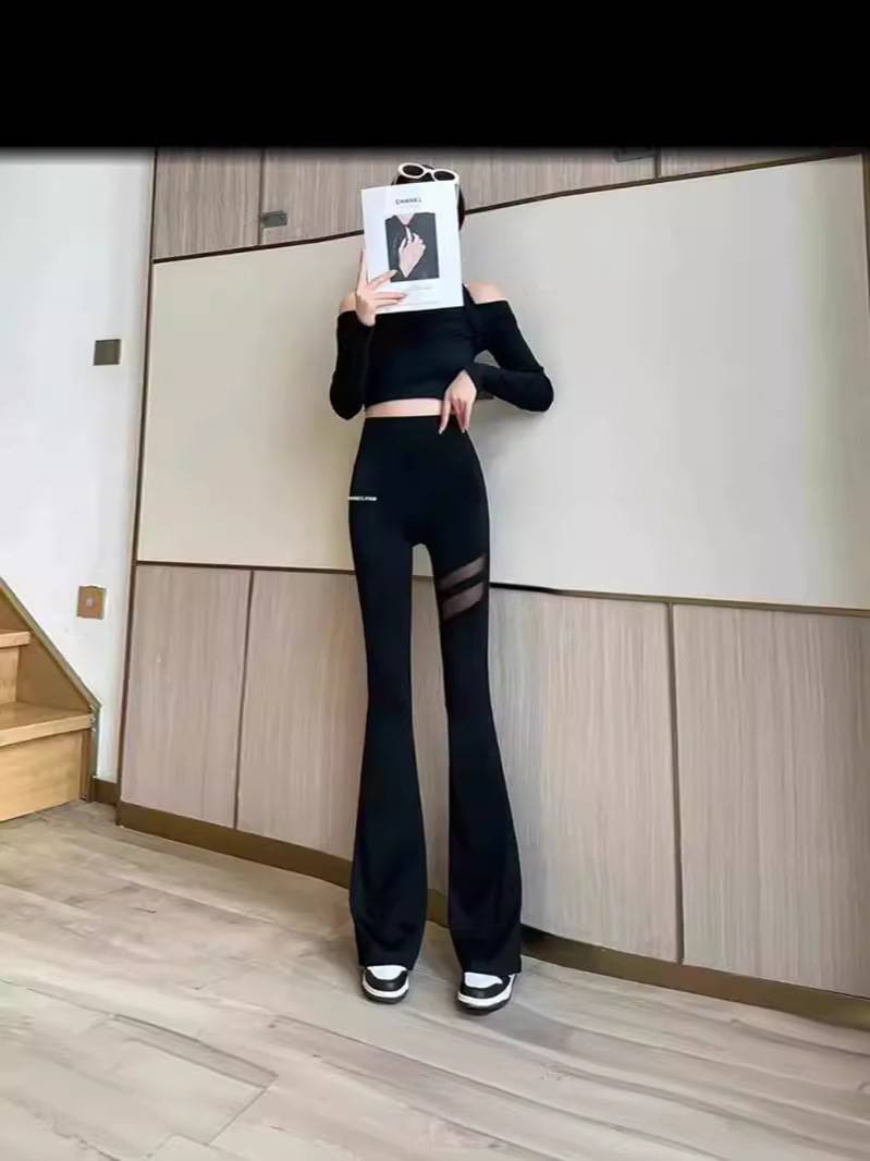 夏季網紗高腰高彈透氣收腹提臀褲