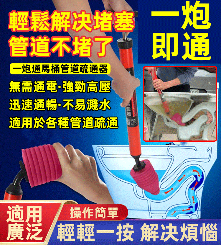 德國進口馬桶疏通神器,自己就能輕鬆解決！ 你是否遇到下水道 馬桶 洗碗池 地漏等堵塞 ?快速解決堵塞煩惱管道堵塞不用再去求人了 ,操作簡單,衛生間除臭,神奇疏通力